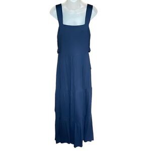 INC International Concepts Maxi Dress Nomad Indigo Sea Blue Square Neck Women La